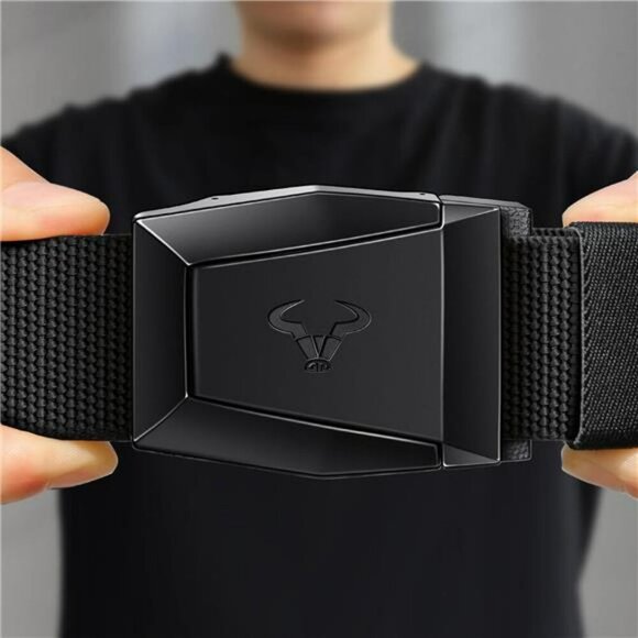 Mens Nylon Tactical Belt 2 Pack Quick Release Stretch Belt for Work or Hiking - Picture 2 of 7